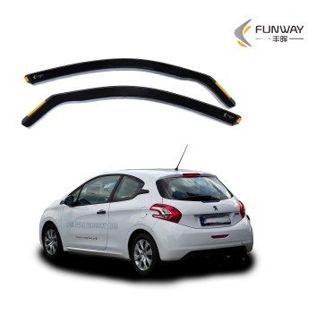 PMMA Window Rain Wind Deflector for PEUGEOT 208 2012-UP 3 DOOR HB