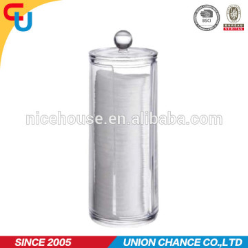 cylinder shape transparent cotton pad holder