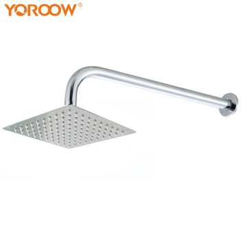 304 Stainless Steel Square Shower Head Combo with High Pressure Rainfall and 10 Inch Adjustable Extension Arm