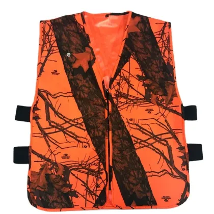 Men's Blaze Orange Camo Fishing Vest - BJ Outdoor