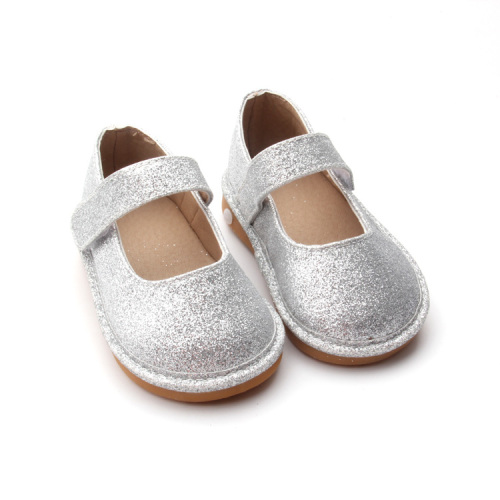 Zapatos Squeaky al por mayor de plata para niños pequeños