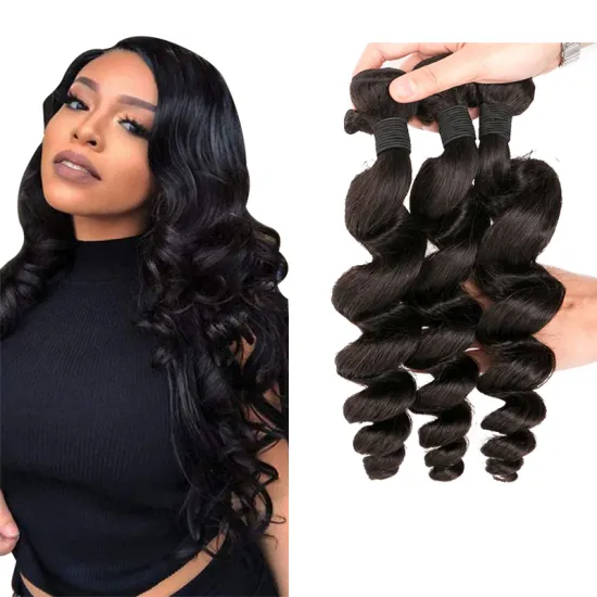 Wholesale India Virgin Cuticle Aligned Hair Loose Wave Bundles Hair Preplucked Closure Natural Color 100% Human Hair Extensions