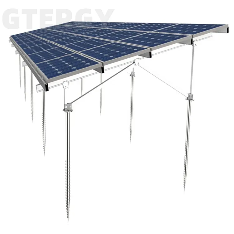 Customized Solar PV Ground Racking System with Ground Screw Mounting