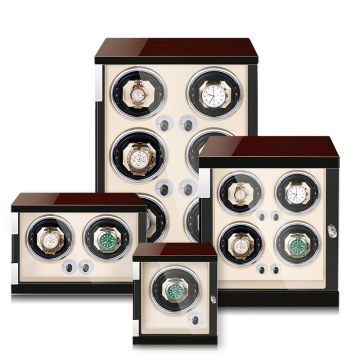Premium Luxury Watch Winder with Mabuchi Motor, LED Lights & Vertical Quad Rotation for 1-6 Watches