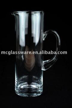 Handmade elegant high transparency glass pitcher,