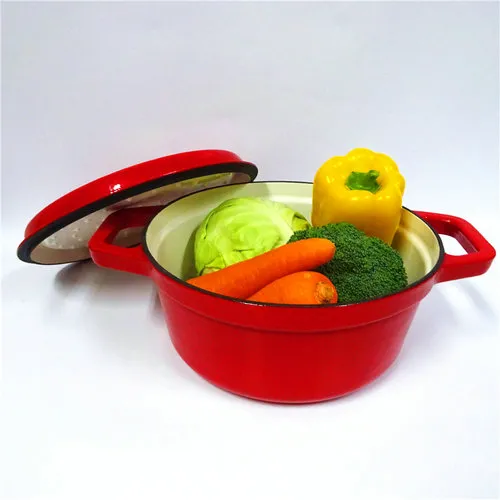Red Enameled Cast Iron saucepan