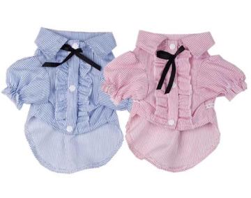 Spring summer striped two-tone bow small dog