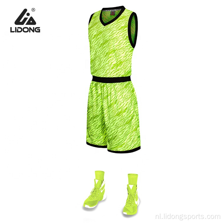 Groothandel jeugd camouflage basketbal jersey set