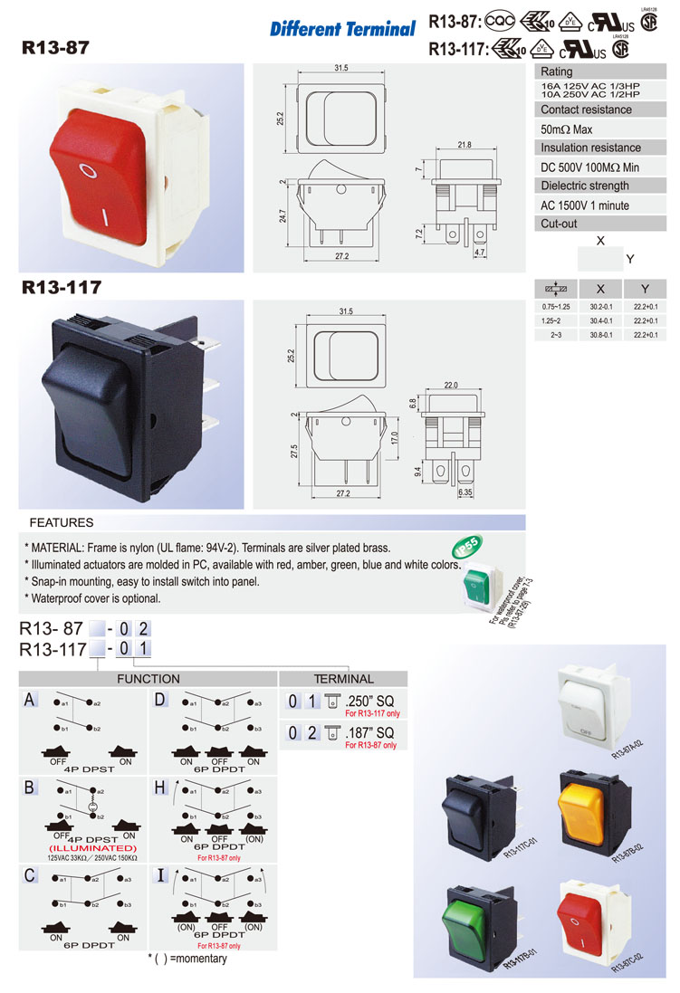 On Off Rocker Switches