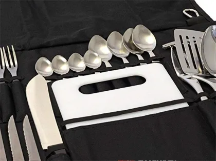 Hiking BBQ 24pcs set Camp Kitchen Cutlery Set