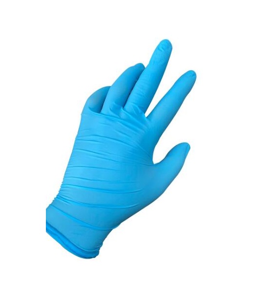 Guantes de nitrilo azul en polvo