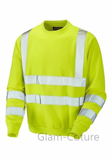 High visibility good quality safety yellow sweatshirts