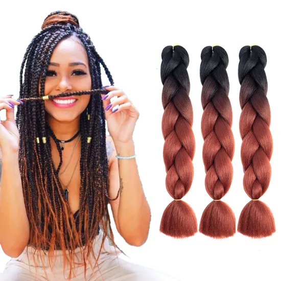 48 Inch Ultra Color 3 Tone Whole Sale Synthetic Xuchang Jumbo Ombre Crochet Hair Extension Jumbo Braids