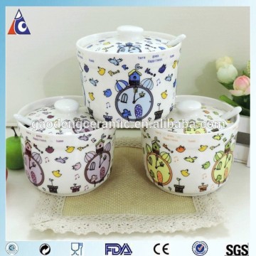 Full logo printing ceramic sauce bowl set