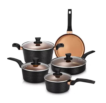 Non-Stick Cookware Set: Saucepan, Fry Pan, and Soup Pots with Lids