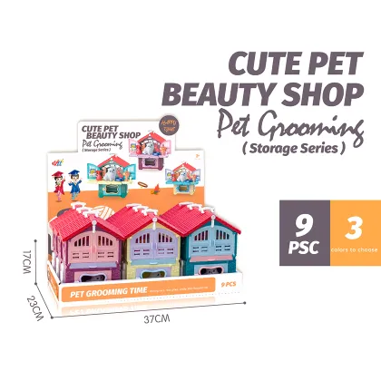 9pcs Pet House Care Doll Toys: A Cute Dog Beauty Shop for Your Furry Friends