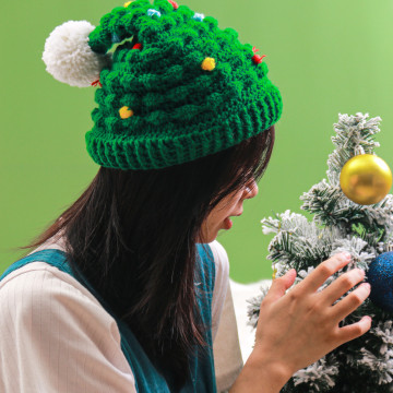Wholesale Outdoor Winter Warm HT-2695 Knitted Beanie Hat Christmas Tree