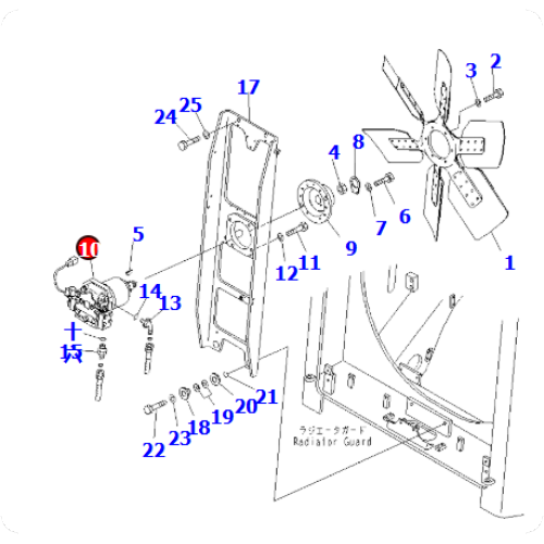 Bulldozer D475A-5EO fan motor 708-7H-00613