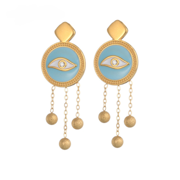 Women's Trendy 18K Gold Plated Devil Eye Pendant Earring Gift