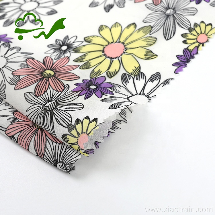 100D flower printed poly chiffon fabric