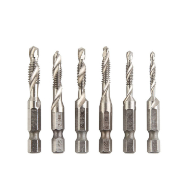 Bit di rubinetto combinato HSS-CO M35 a 6 pezzi per la perforazione e il tocco in metallo, aderendo agli standard SAE