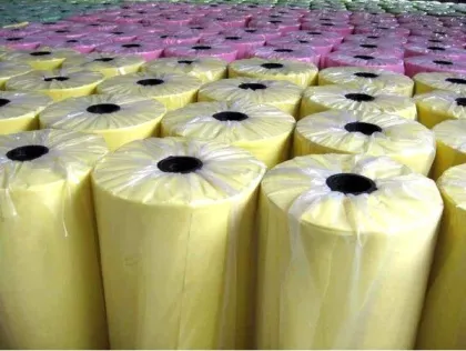 Yellow Polypropylene Nonwoven Fabric For Home Textile , Tearing Strength