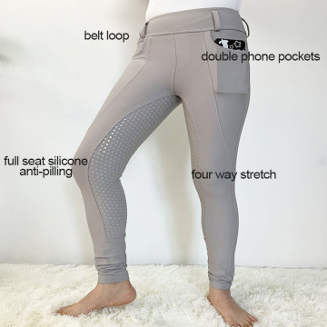 Nieuwe premium grijze vrouwenpauzes Equestrian Leggings