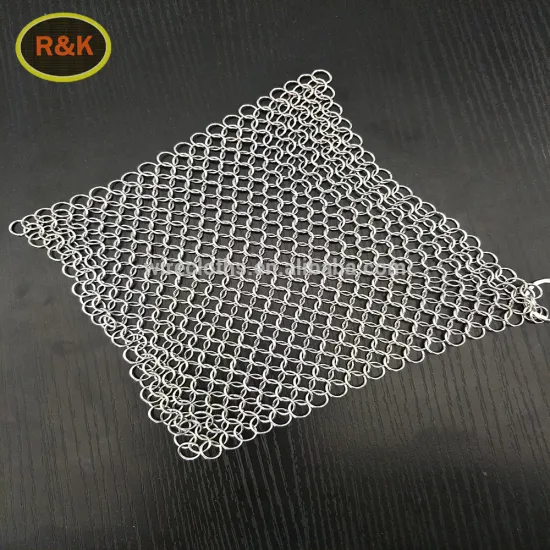Chain mail ring mesh for cleaner
