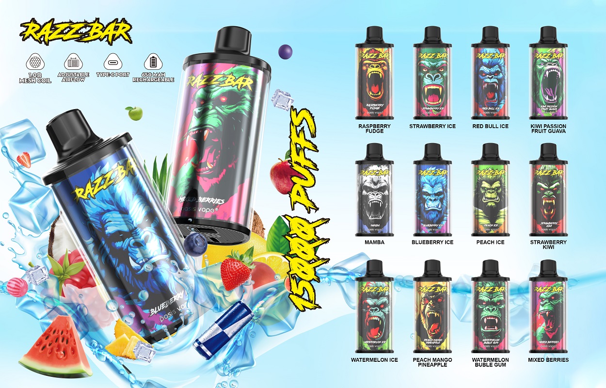 2025 Razz Bar 15k Puffs Rechargeable E-Cigarette