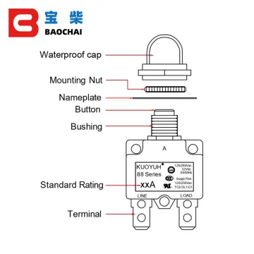 Taiwan KUOYUH Overload Protector 16A 20A 25A Reset Motor Switch Circuit Breakers
