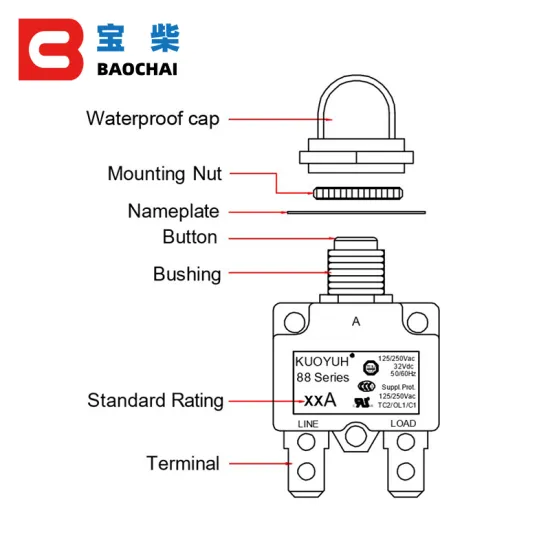 Taiwan KUOYUH Overload Protector 16A 20A 25A Reset Motor Switch Circuit Breakers
