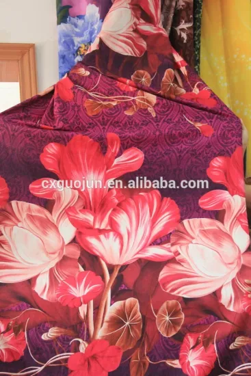 china flower 3d printed 100% polyester cheap fabric for home textile indian