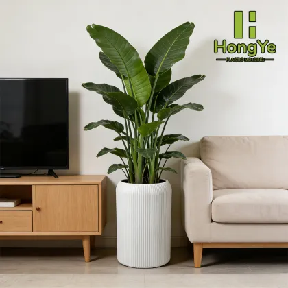 Nordic style vertical striped flower pot