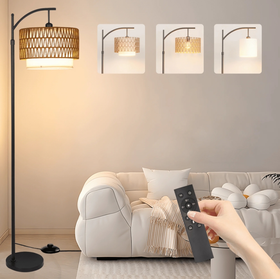 F250910 Remote control LED Bohemian rope arc floor lamp (9)