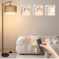 Remote control LED Bohemian rope arc floor lamp