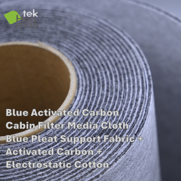 Tissu matériel bleu de média filtrant d'habitacle de charbon actif