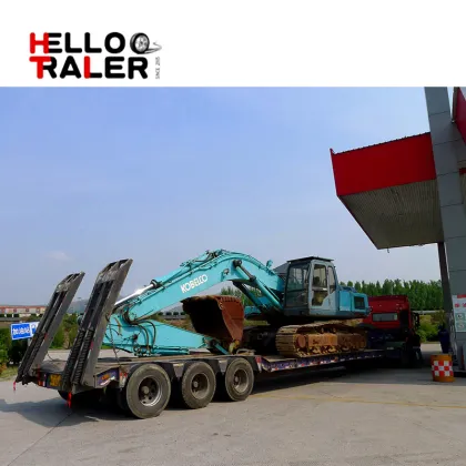 CIMC flatbed semi trailer 80t low bed trailer