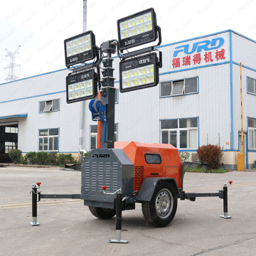 7M Light Tower Height adjustable LED outdoor light portable trailer
