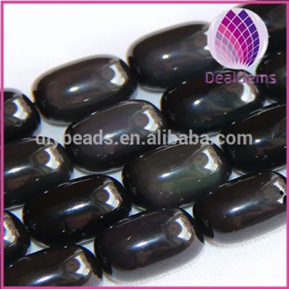 Natural 8*12mm black obsidian beads loose gemstone beads obsidian barrel
