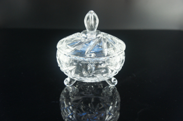 Clear Glass Sugar Bowl, Glass Candy Jar, Glass Food Jar Tz110