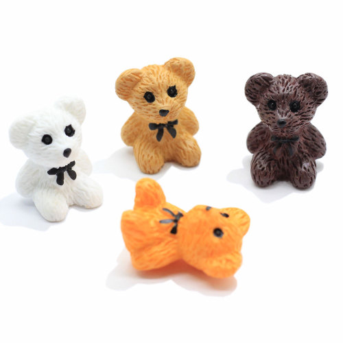 Lovely Resin Bear Figurines Craft Charms Pendants For Jewelry Making Findings Keychain Necklace Crafts DIY Accessories