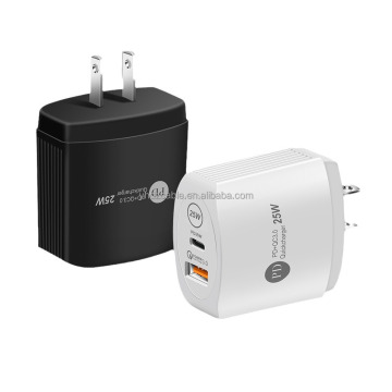 EU US UK Fast Charging 25W PD Mobile Phone Charger with Type-C for iPhone - Travel Adapter for Desktop Use