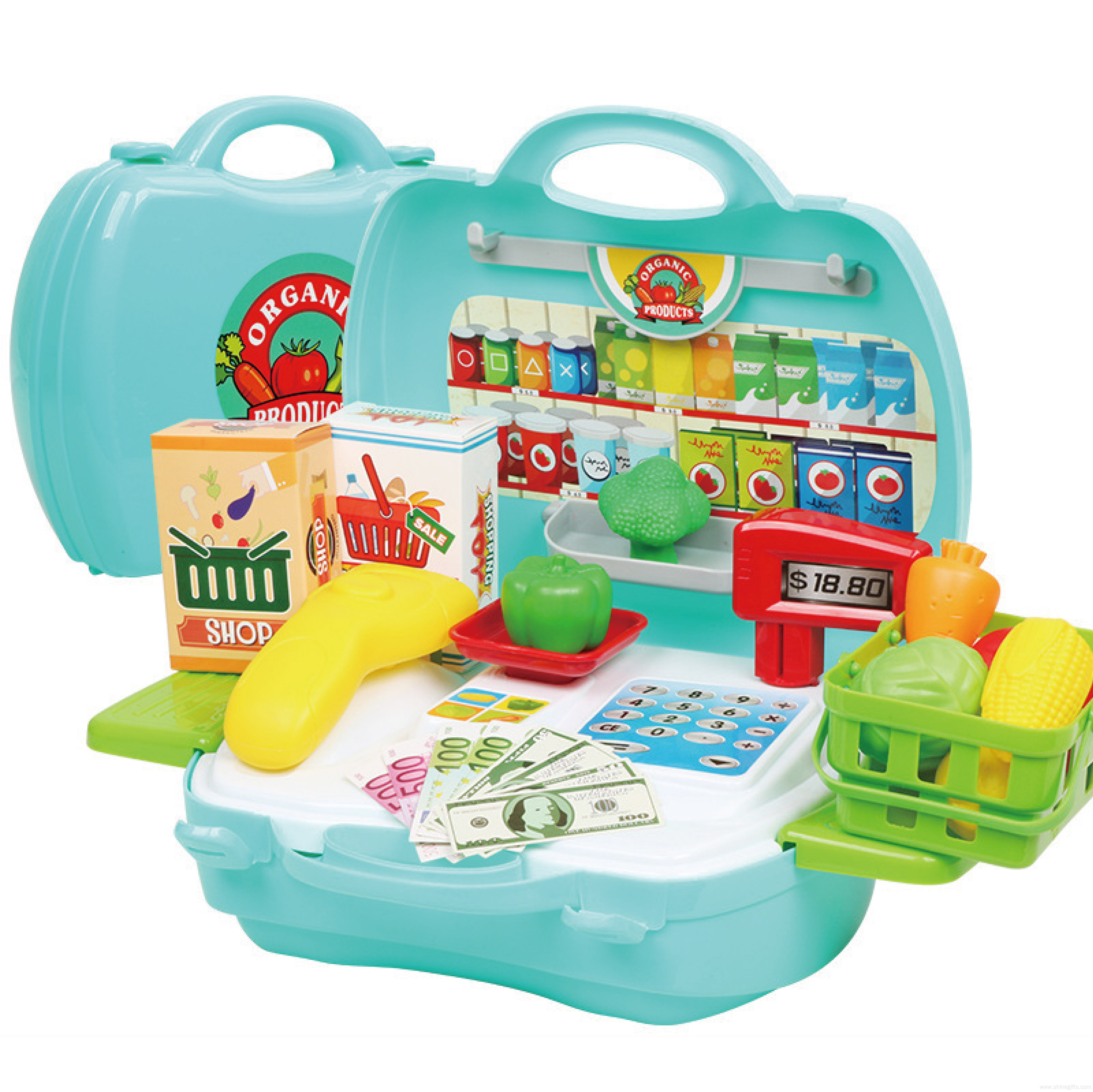 Plastic supermarket vegetables and fruits toys