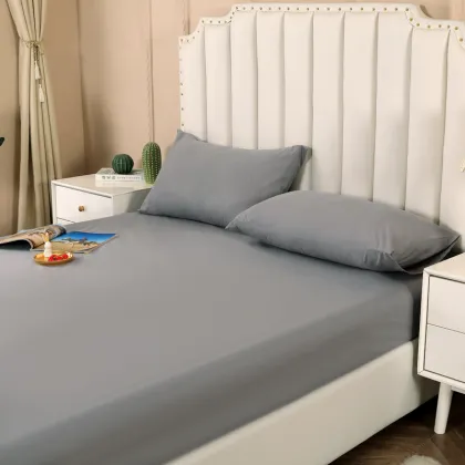 TPU Waterproof Microfiber Mattress Cover Set - Solid Color Fitted Sheets for Home & Hotel Bedding