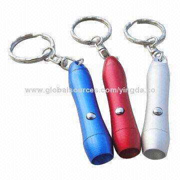 Promotional Mini 1 LED Flashlight with Key Ring