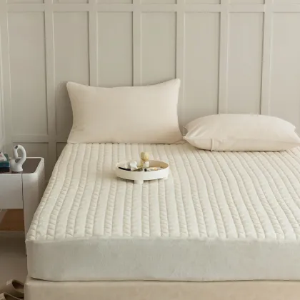 Winter Velvet Quilt Mattress Cover with Filling