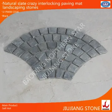 natural slate fan pattern stone paver