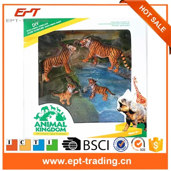 Top quality plastic tiger family animal model toys set