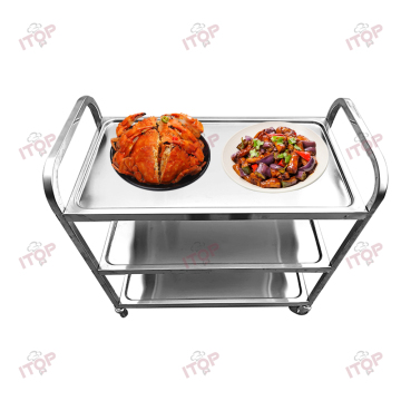Stainless Steel 3-Layer Commercial Kitchen Cart for High-Quality Dining Services