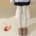 Calça feminina de veludo com fundo grosso e meias para bebê